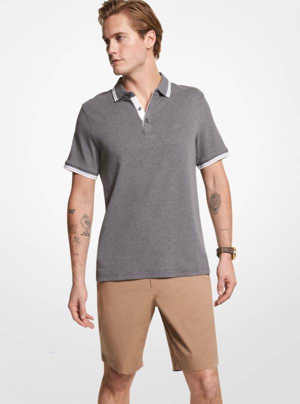 Panske Polokosele Michael Kors Greenwich Cotton Tmavo Siva - Oblecenie Michael Kors Obchod | AOSDY-8635